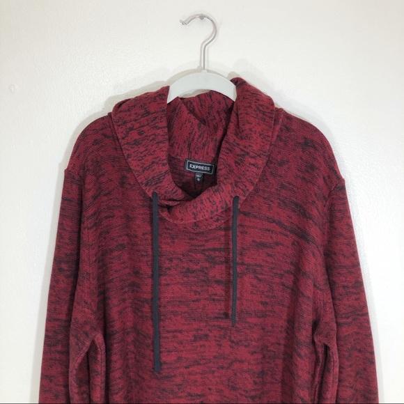 Express cowl neck sweater red black XL - Picture 3 of 8